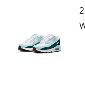 Nike Kids' Air Max 90 LTR - White and Jade